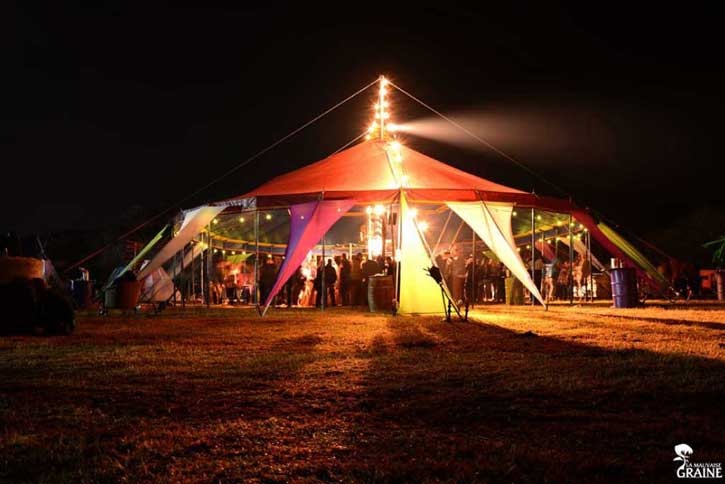chapiteau de cirque 15x20m extérieur éclairage